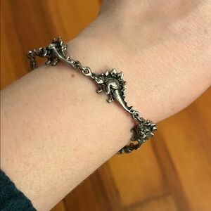 Silver Dinosaur Stegosaurus Bracelet